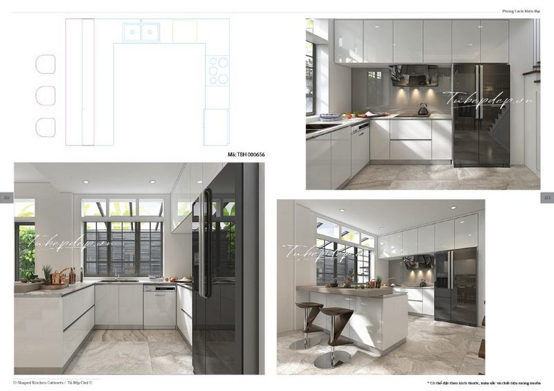 Thiết kế phòng bếp nhà phố hiện đại